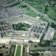Vista aerea del Pentagono, quartier generale del Dipartimento della Difesa degli Stati Uniti